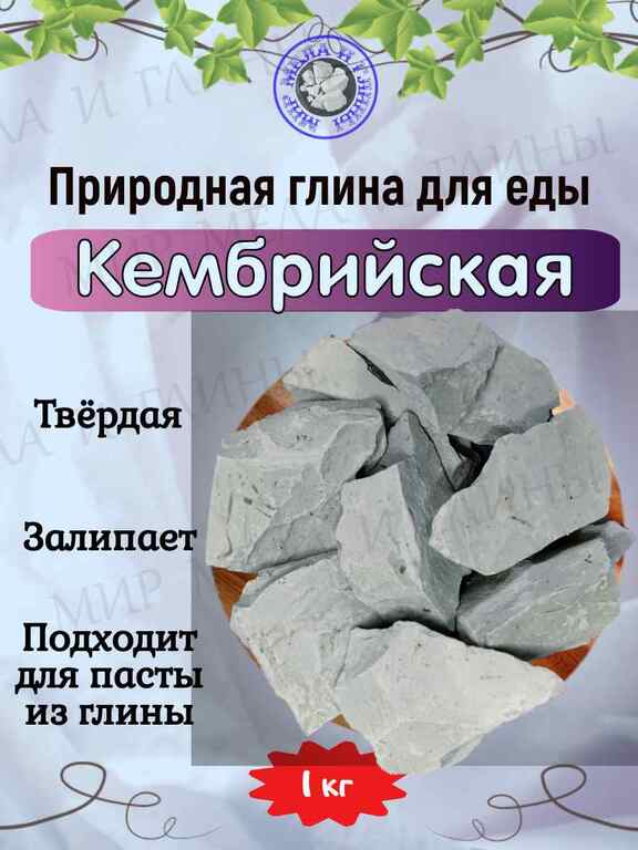 Глина природная КЕМБРИЙСКАЯ, фасовка 1 килограмм Глина природная КЕМБРИЙСКАЯ, фасовка 1 килограмм